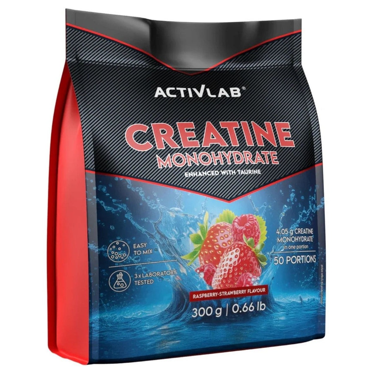 Activlab Creatine Monohydrate, Raspberry-Strawberry - 300 g