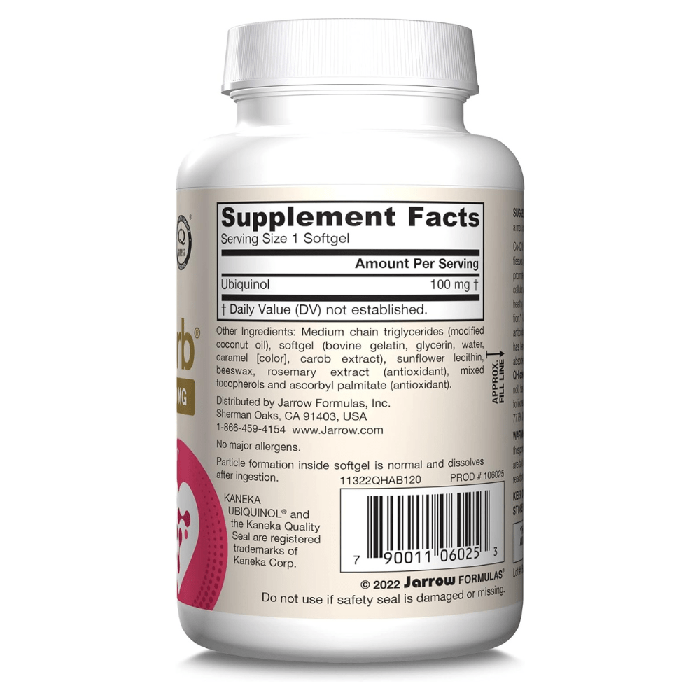 Jarrow Formulas Ubiquinol QH-absorb (Ubichinol) 100 mg - 120 Capsules