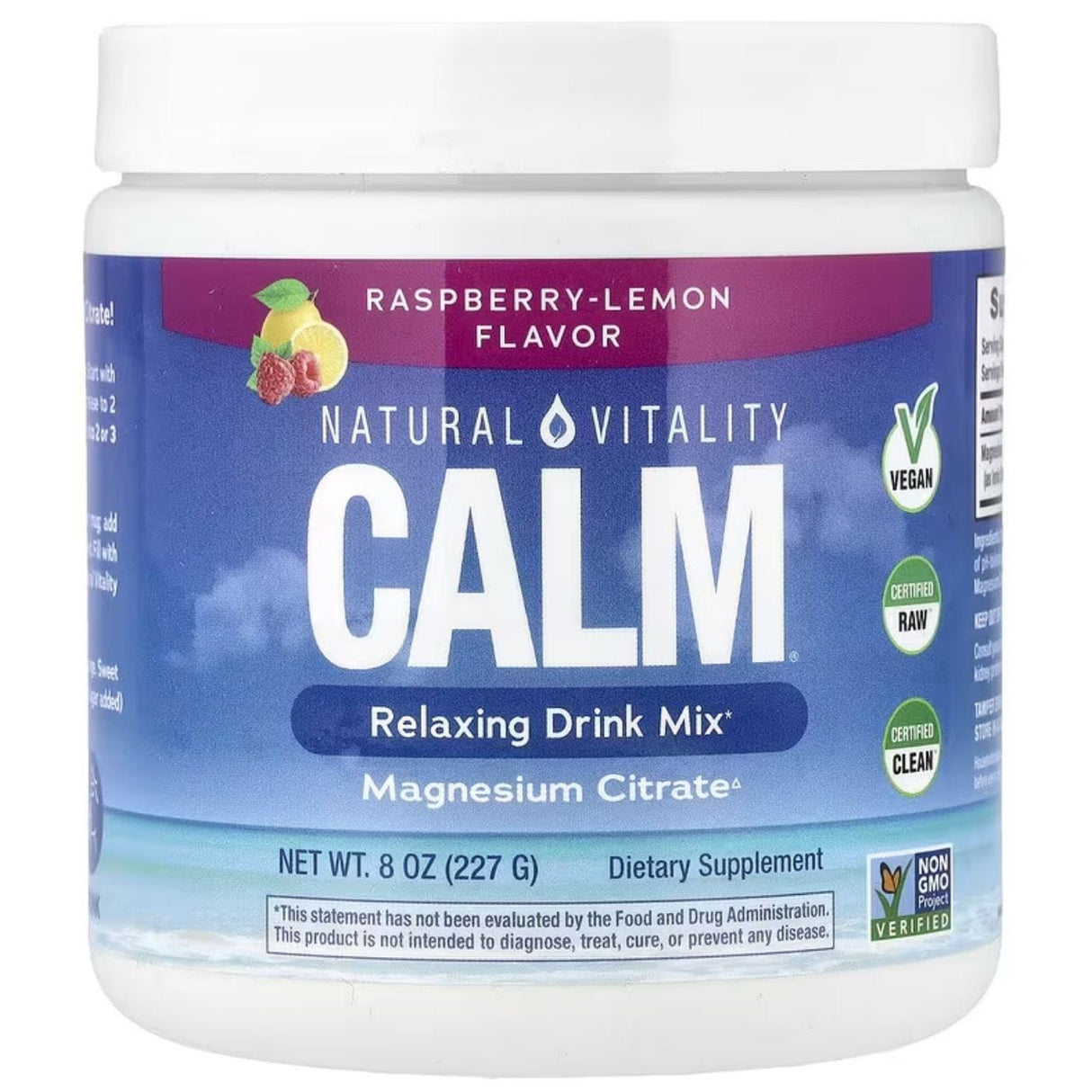 Natural Vitality Calm Magnesium Powder, Raspberry Lemon - 200 g
