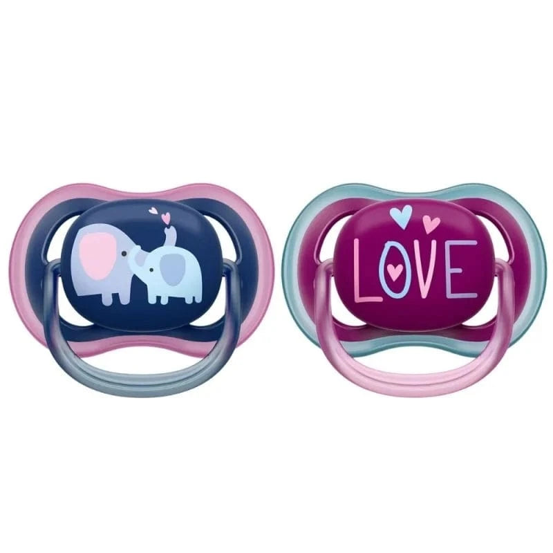 Philips Avent Ultra Air Hard Pacifier, 18+ Months, Girl - 2 Pieces
