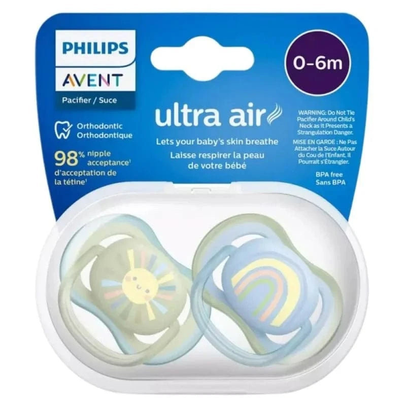 Philips Avent Ultra Air Pacifier, 0-6 Months, Boy - 2 Pieces