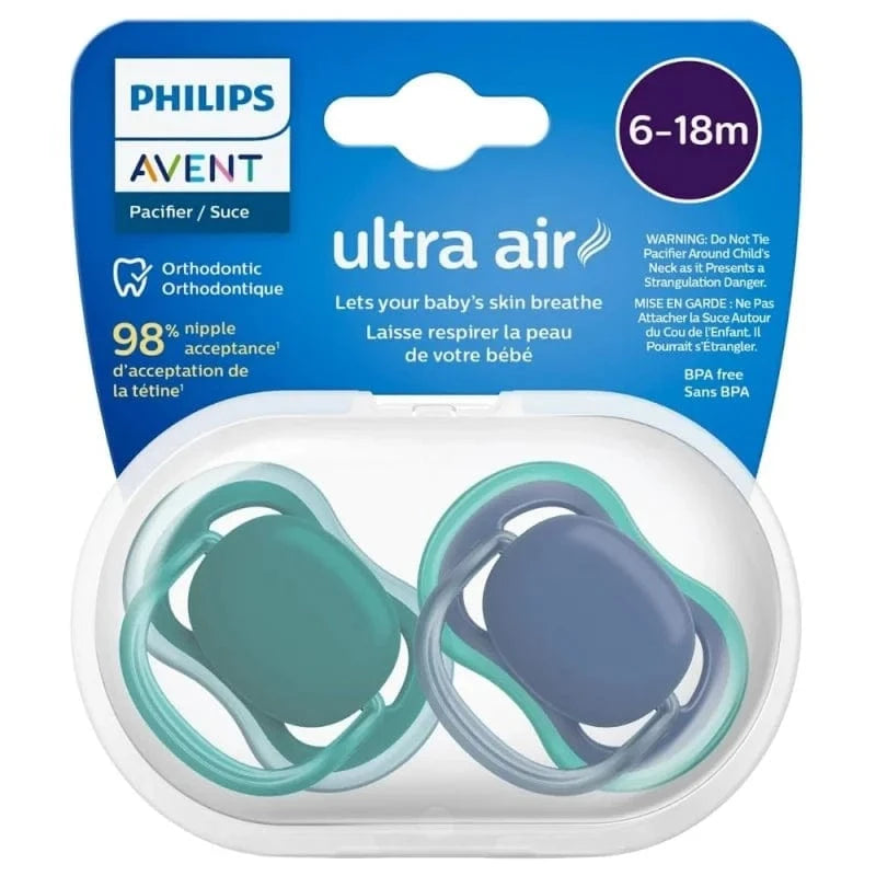 Philips Avent Ultra Air Pacifier, 6-18 Months, Boy - 2 Pieces