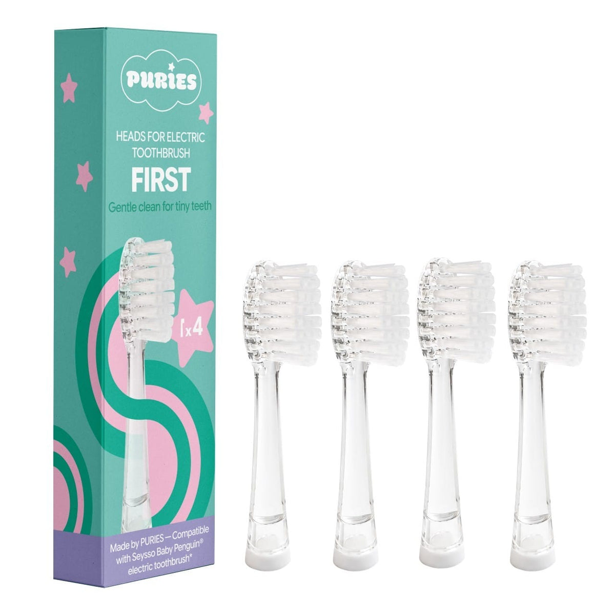 Puries Baby First Electric Toothbrush Heads for Seysso - 4 Pieces