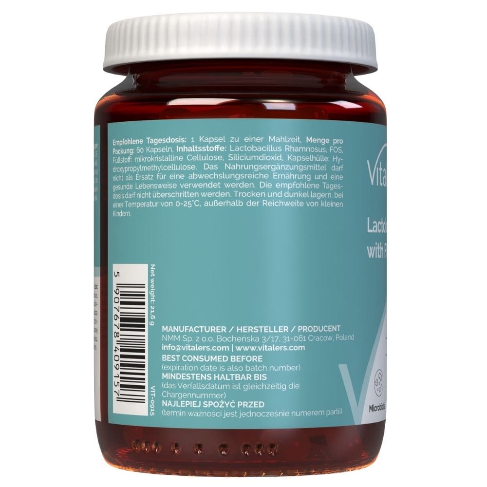 Vitaler's Lactobacillus Rhamnosus with FOS (Probiotic) - 60 Capsules