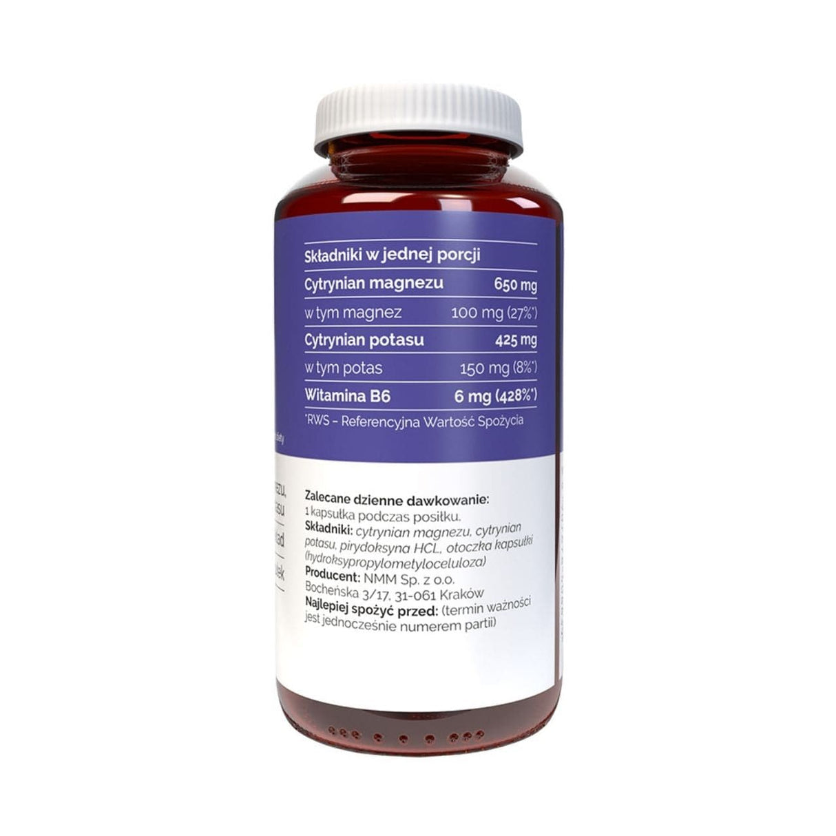 Vitaler's Magnesium 100 mg + Potassium 150 mg + B6 6 mg - 120 Capsules