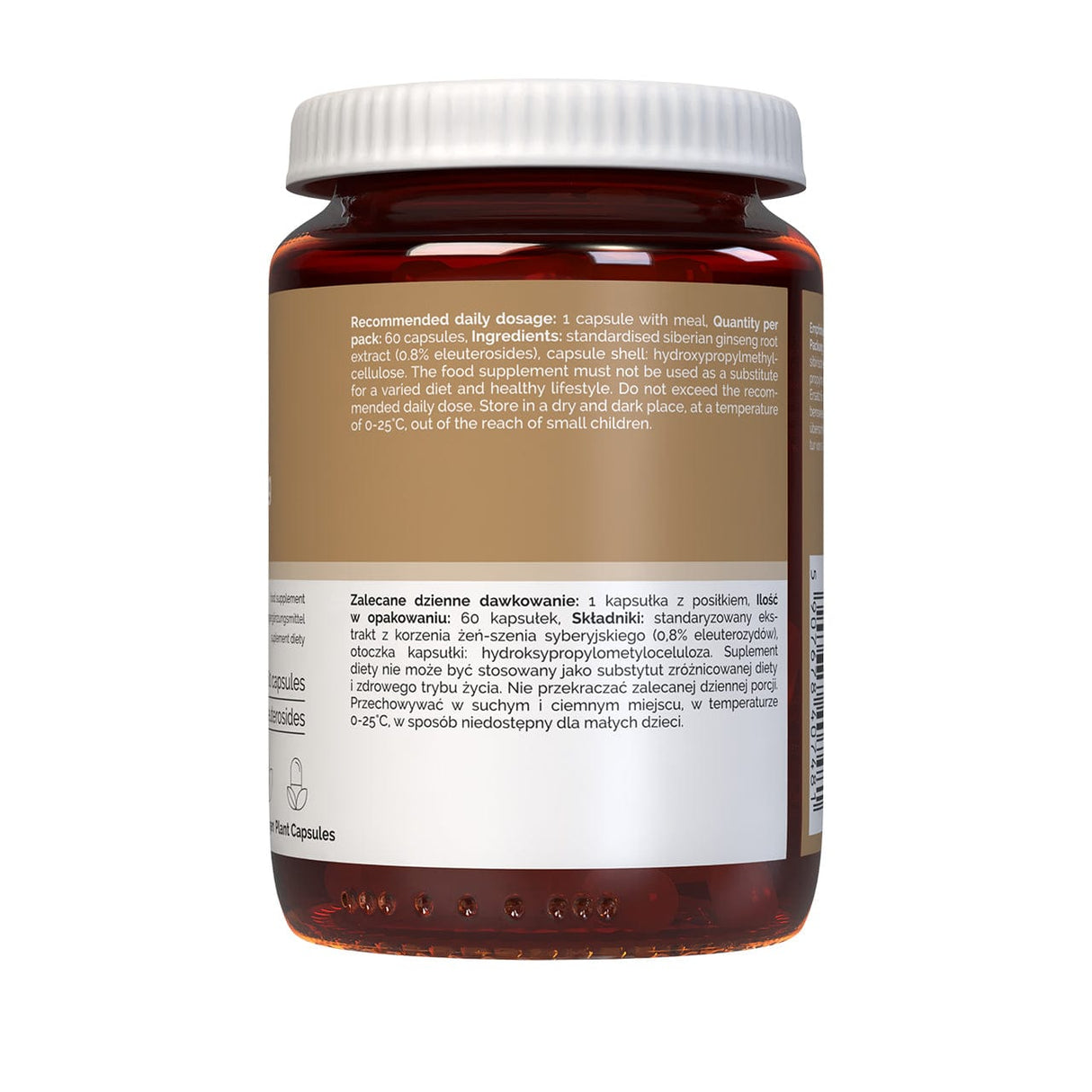 Vitaler's Siberian Ginseng (Eleuthero) 500 mg - 60 Capsules