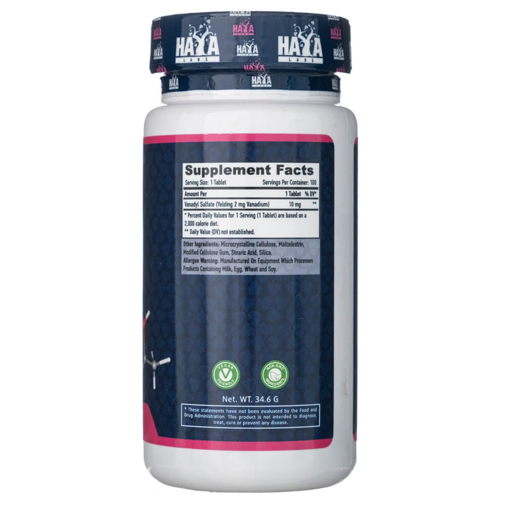 Haya Labs Vanadyl Sulfate 10 mg - 100 Tablets