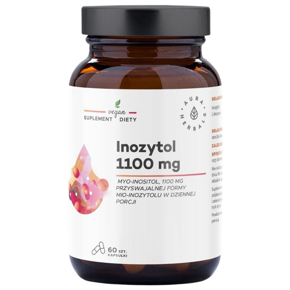 Aura Herbals Inositol 1100 mg Myo-Inositol - 60 Kapseln