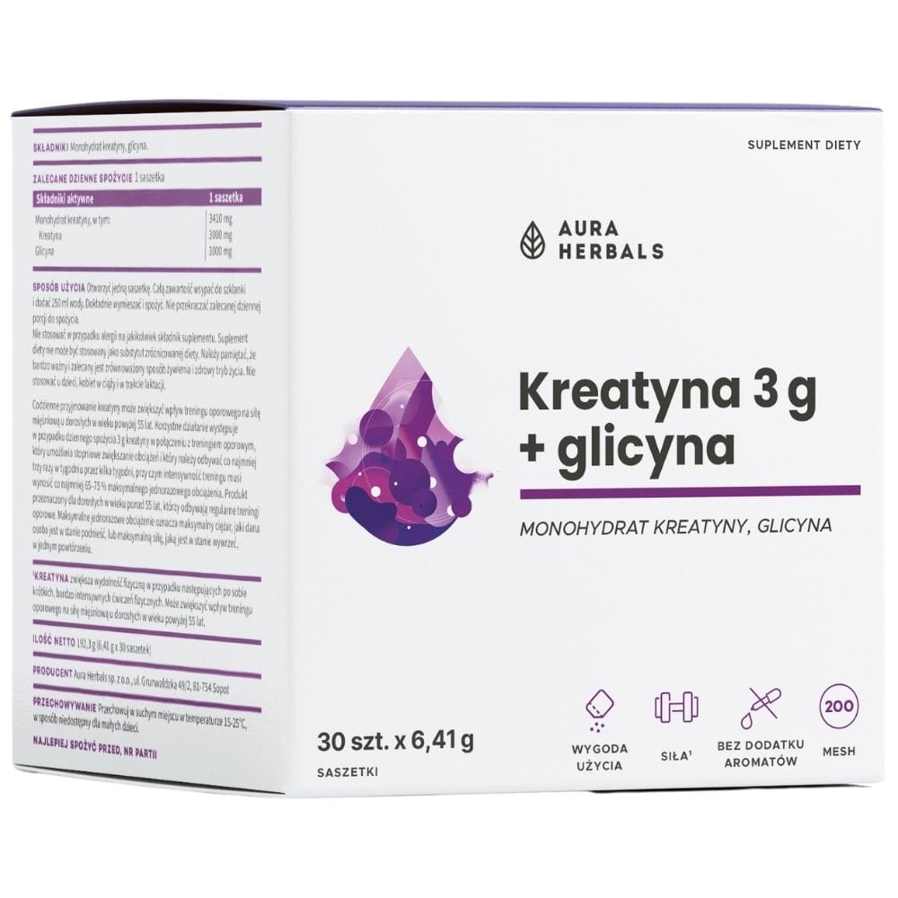 Aura Herbals Creatine 3 g + Glycine 3 g - 30 Sachets