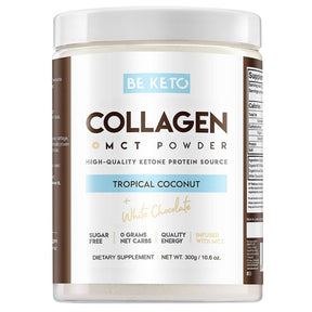 BeKeto Collagen MCT Powder, Tropical Coconut & White Chocolate - 300 g