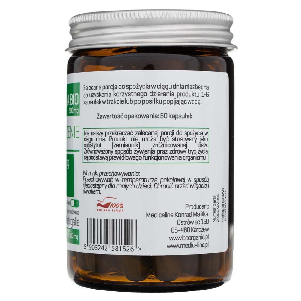 BeOrganic Chlorella BIO 500 mg - 50 Capsules