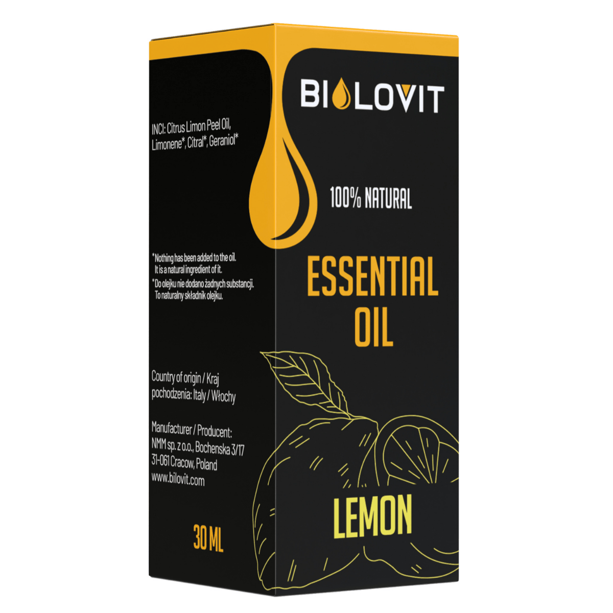 Bilovit Lemon Essential Oil - 30 ml