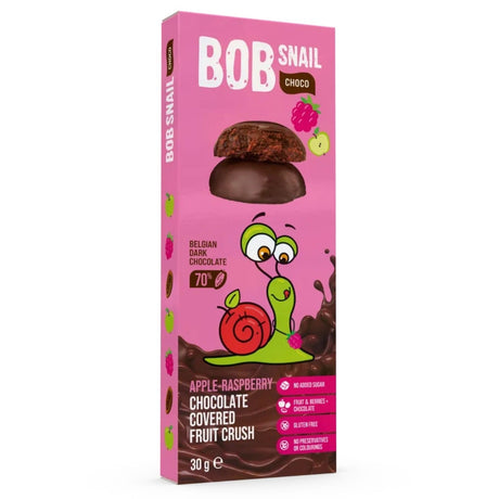 Bob Snail Apple & Raspberry Snack in Belgian Chocolate - 30 g
