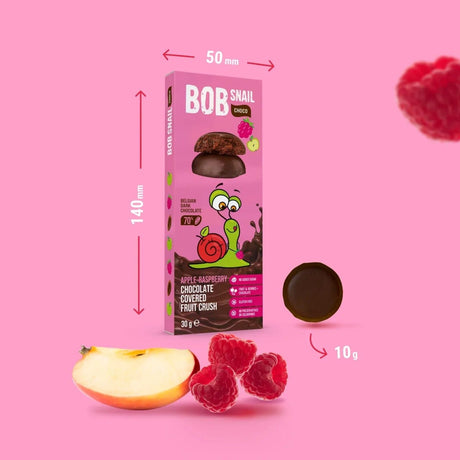 Bob Snail Apple & Raspberry Snack in Belgian Chocolate - 30 g