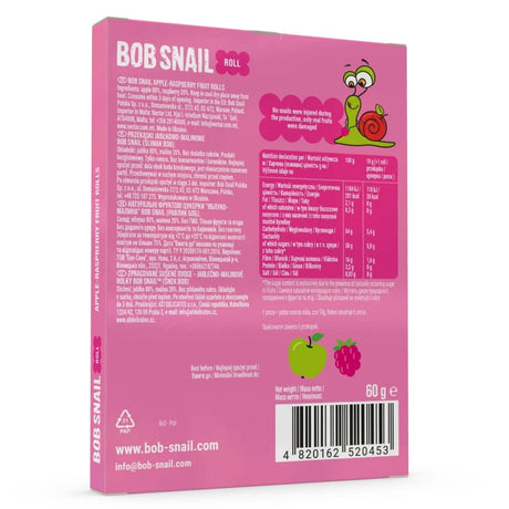 Bob Snail Apple & Raspberry Snack with No Added Sugar - 60 g