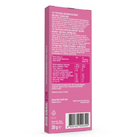 Bob Snail Rollsy Apple & Raspberry Snack with No Added Sugar - 30 g