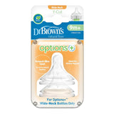 Dr Brown’s Natural Flow® Wide-Neck Baby Bottle Silicone Teat - 2 pieces