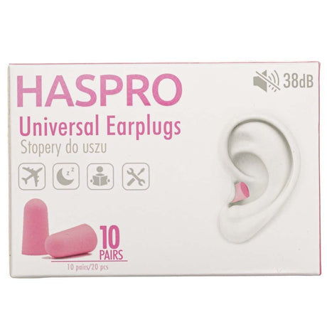 Haspro Multi10 Earplugs Pink - 10 Pairs