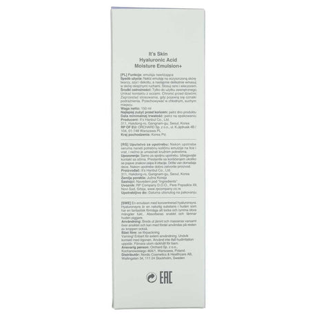 It's Skin Hyaluronic Acid Moisture Emulsion+ - 150 ml