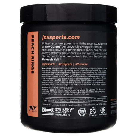 JNX Sports The Curse! Pre-Workout, Peach - 250 g