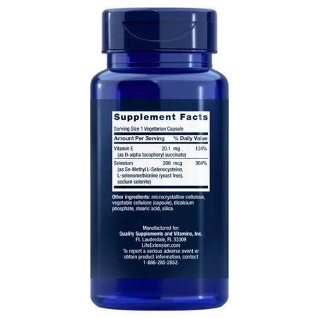 Life Extension Super Selenium Complex 200 mcg & Vitamin E - 100 Veg Capsules