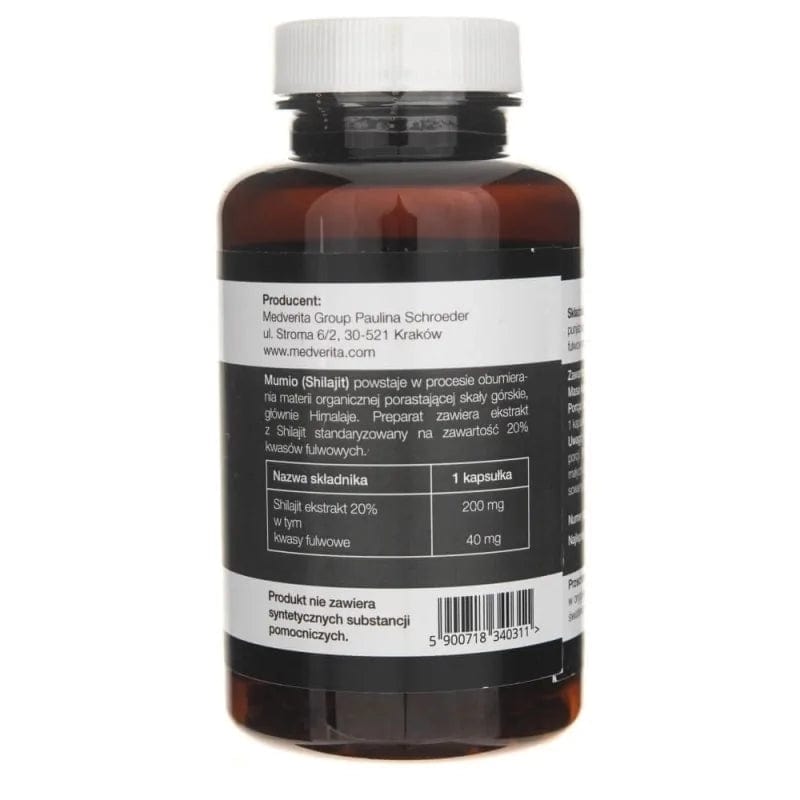 Medverita Mumio / Shilajit extract 20% Fulvic Acids  - 120 Capsules