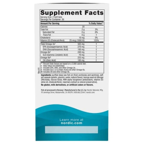 Nordic Naturals Complete Omega-D3, Lemon - 60 Capsules