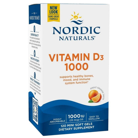 Nordic Naturals Vitamin D3 1000, Orange - 120 Mini Capsules