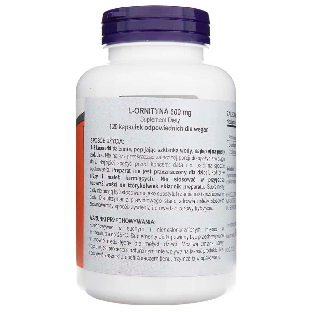 Now Foods L-Ornithine 500 mg - 120 Veg Capsules