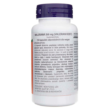 Now Foods Valerian Root 500 mg - 100 Veg Capsules