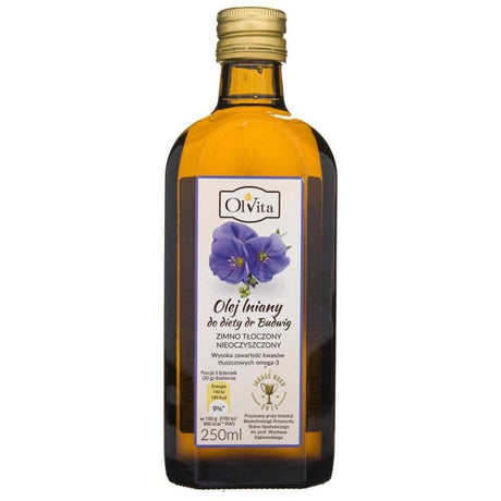 Olvita Cold-Pressed Linseed Oil for the Dr Budwig Diet Unpurified - 250 ml