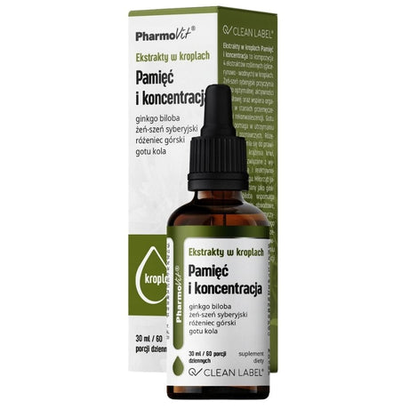 PharmoVit Extract Drops Memory and Concentration - 30 ml