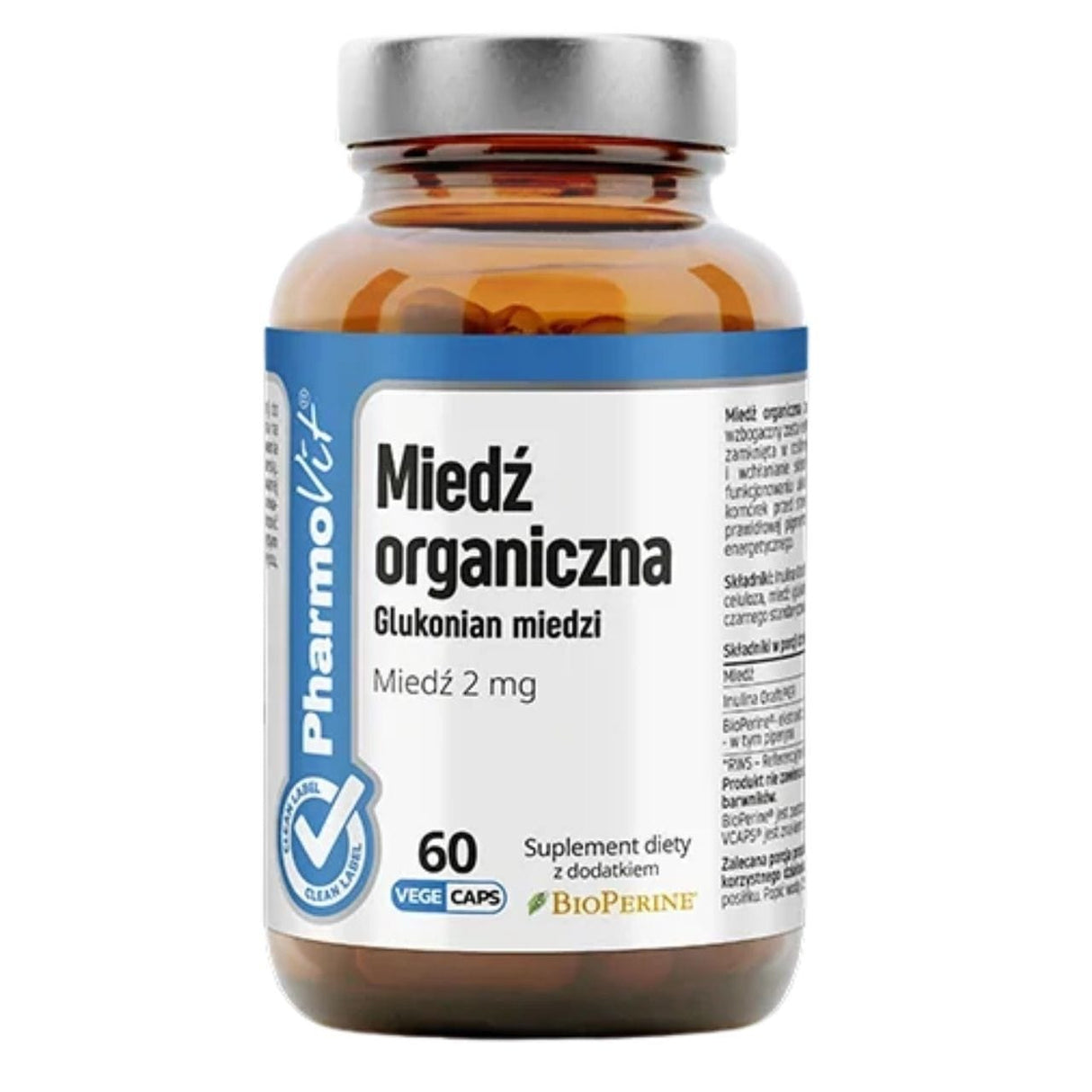 PharmoVit Organic Copper 2 mg - 60 Capsules