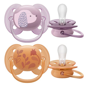 Philips Avent Ultra Soft Pacifier, 6-18 Months, Gril - 2 Pieces