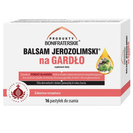Produkty Bonifraterskie Balsam Jerozolimski Throat Lozenges - 16 Lozenges