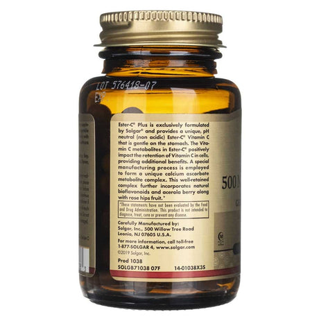 Solgar Ester-C plus Vitamin C 500 mg - 50 Veg Capsules