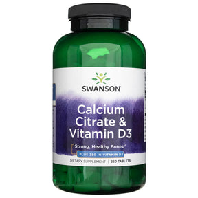Swanson Calcium Citrate & Vitamin D3 - 250 Tablets