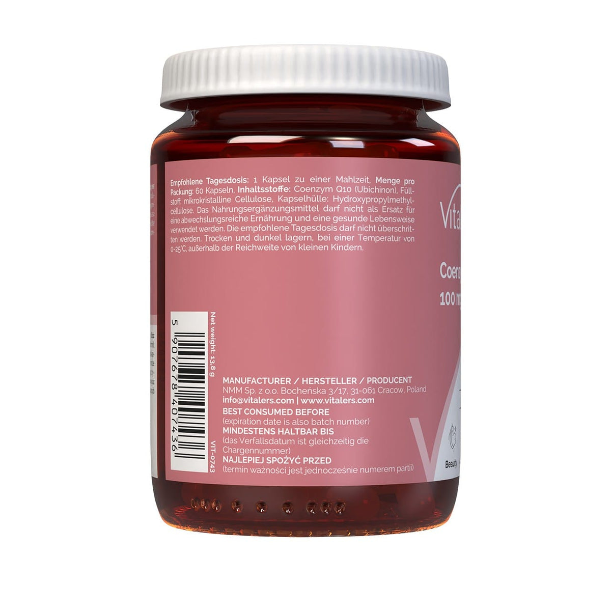 Vitaler's Coenzyme Q10 (Ubiquinone) 100 mg - 60 Capsules