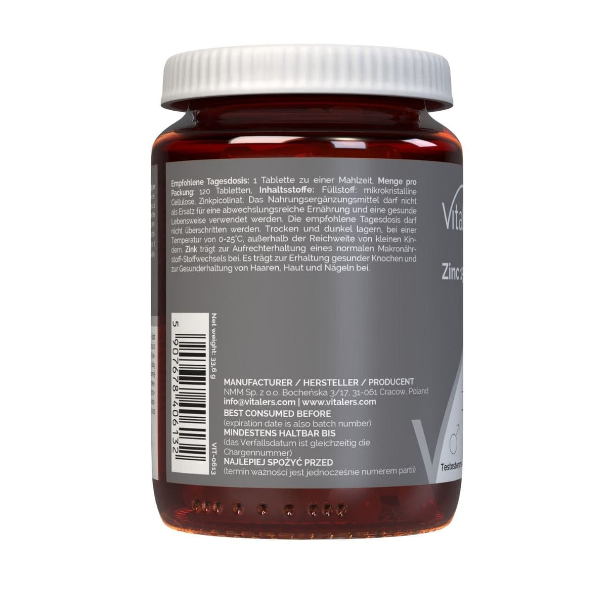 Vitaler's Zinc Picolinate 15 mg - 120 Capsules