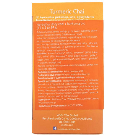 Yogi Tea Turmeric Chai - 17 sachets