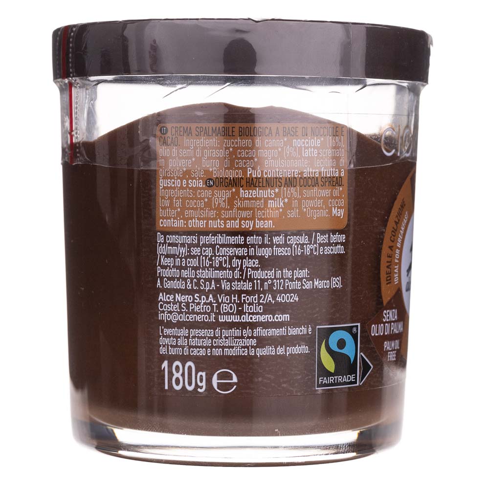 Alce Nero Haselnuss-Schokoladen-Creme - 180 g – Medpak