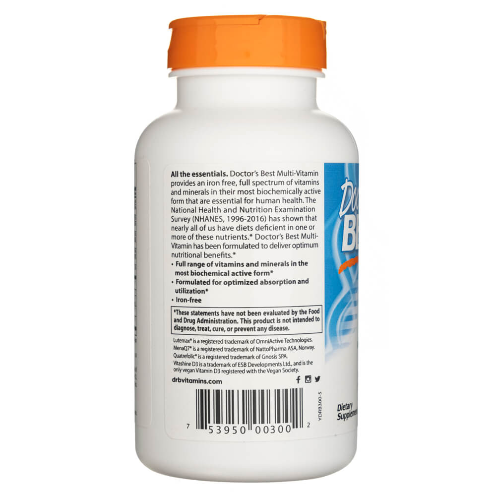 Doctor's Best Multivitamin mit Vitashine D3 90 Kapseln – Medpak