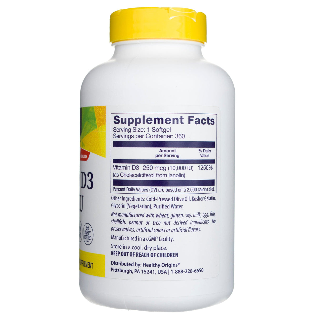 Healthy Origins Vitamin D3 10000 IU 360 Weichkapseln Medpak