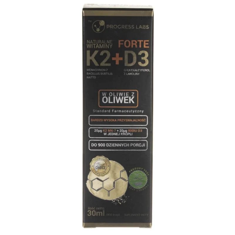 Progress Labs Vitamin K2 MK-7 + D3 FORTE, drops - 30 ml