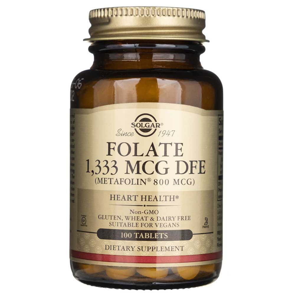 Solgar Folate 1333 mcg DFE (Metafolin® 800 mcg) - 100 Tablets