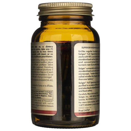 Solgar Full Spcetrum Curcumin Liquid Extract - 60 Softgels